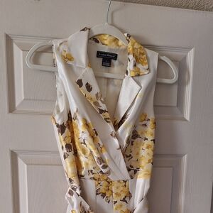 Jessica Howard Yellow and Brown Floral Dress